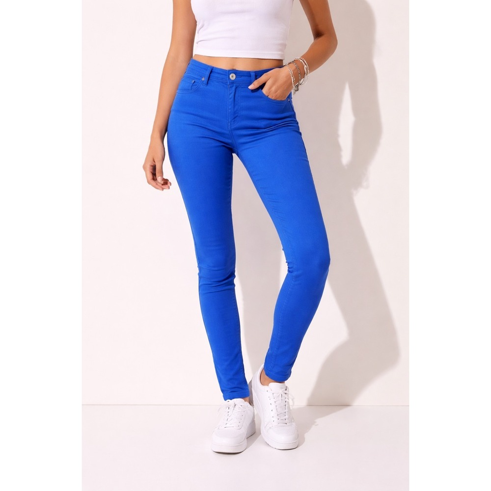 Tinsel Town Skinny Pants Juniors Size 7 Blue Stretch Mid-Rise Slim Leg